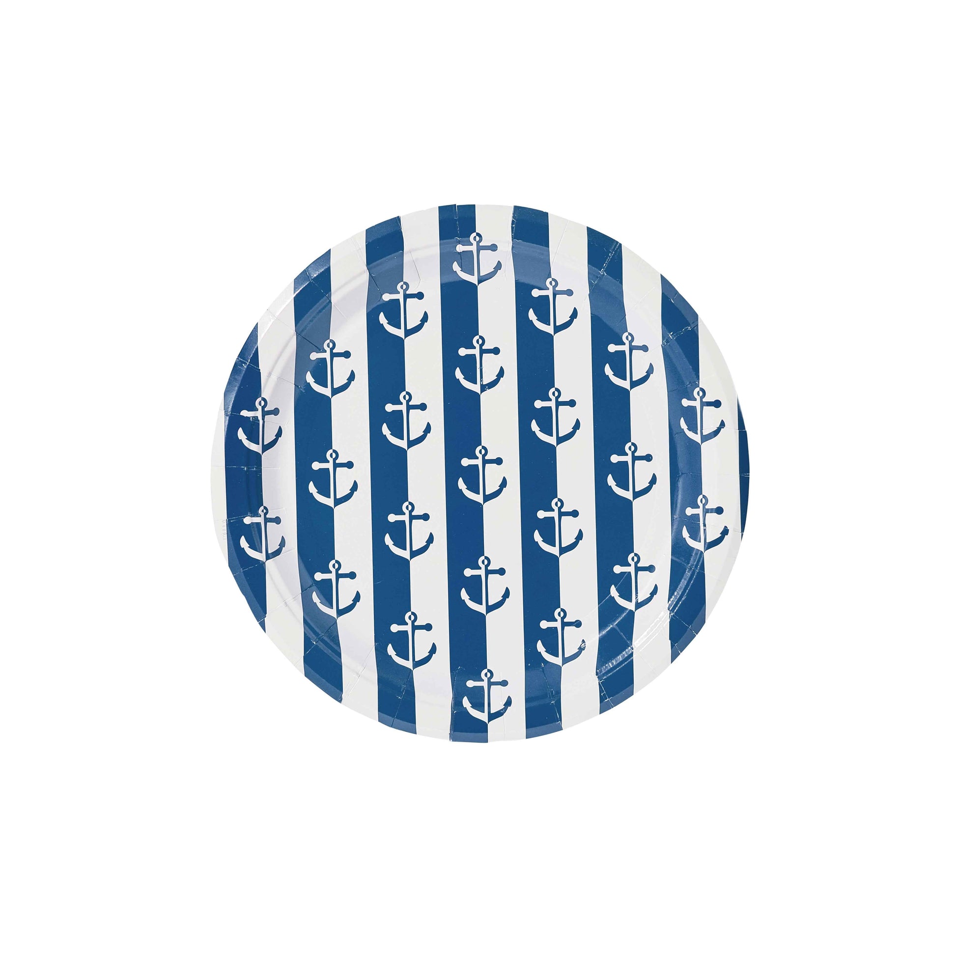 Navy Anchor Away Stripes Dessert Paper Plates - 8 Pack