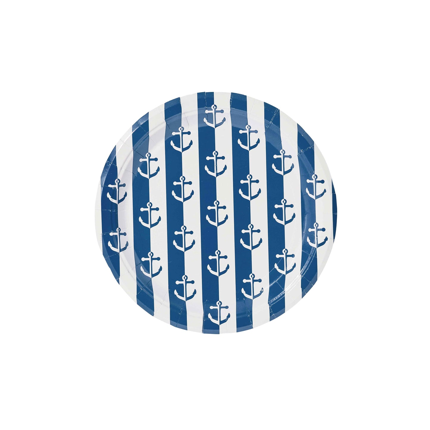Navy Anchor Away Stripes Dessert Paper Plates - 8 Pack