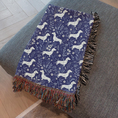 Dachshund Dreams Woven Blanket - Sorelle Gifts