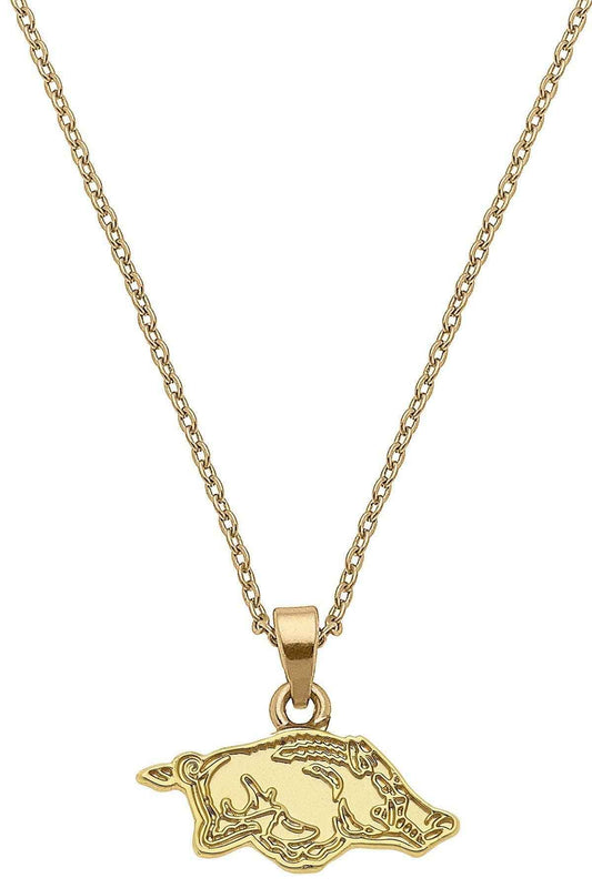Arkansas Razorbacks 24K Gold Plated Pendant Necklace