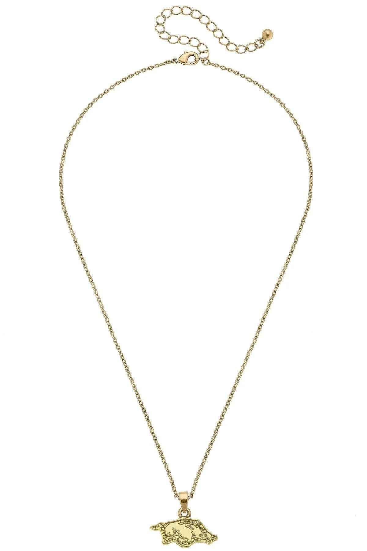 Arkansas Razorbacks 24K Gold Plated Pendant Necklace