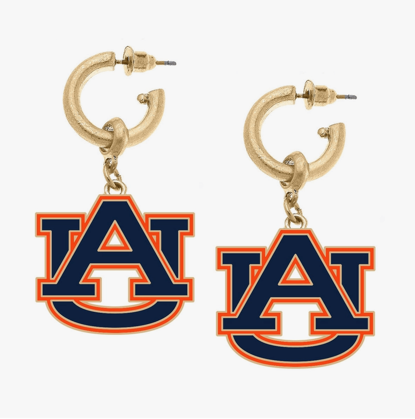 Auburn Tigers Game Day Drop Hoop Earrings - Sorelle Gifts