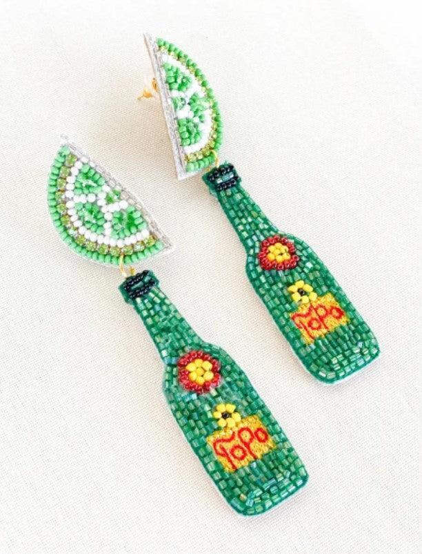 Lime Topo Chico Earrings - Sorelle Gifts