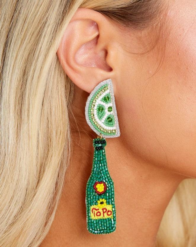Lime Topo Chico Earrings - Sorelle Gifts