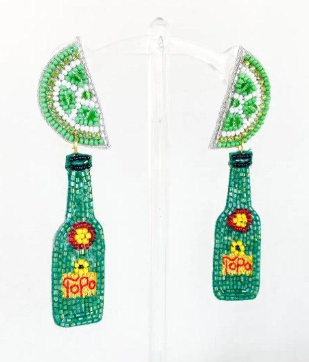 Lime Topo Chico Earrings - Sorelle Gifts