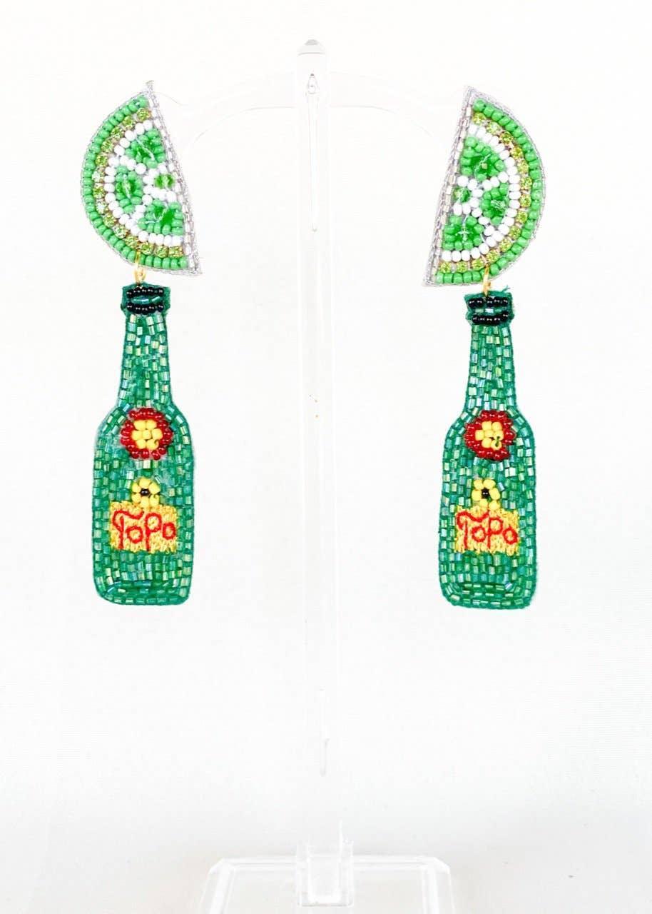 Lime Topo Chico Earrings - Sorelle Gifts