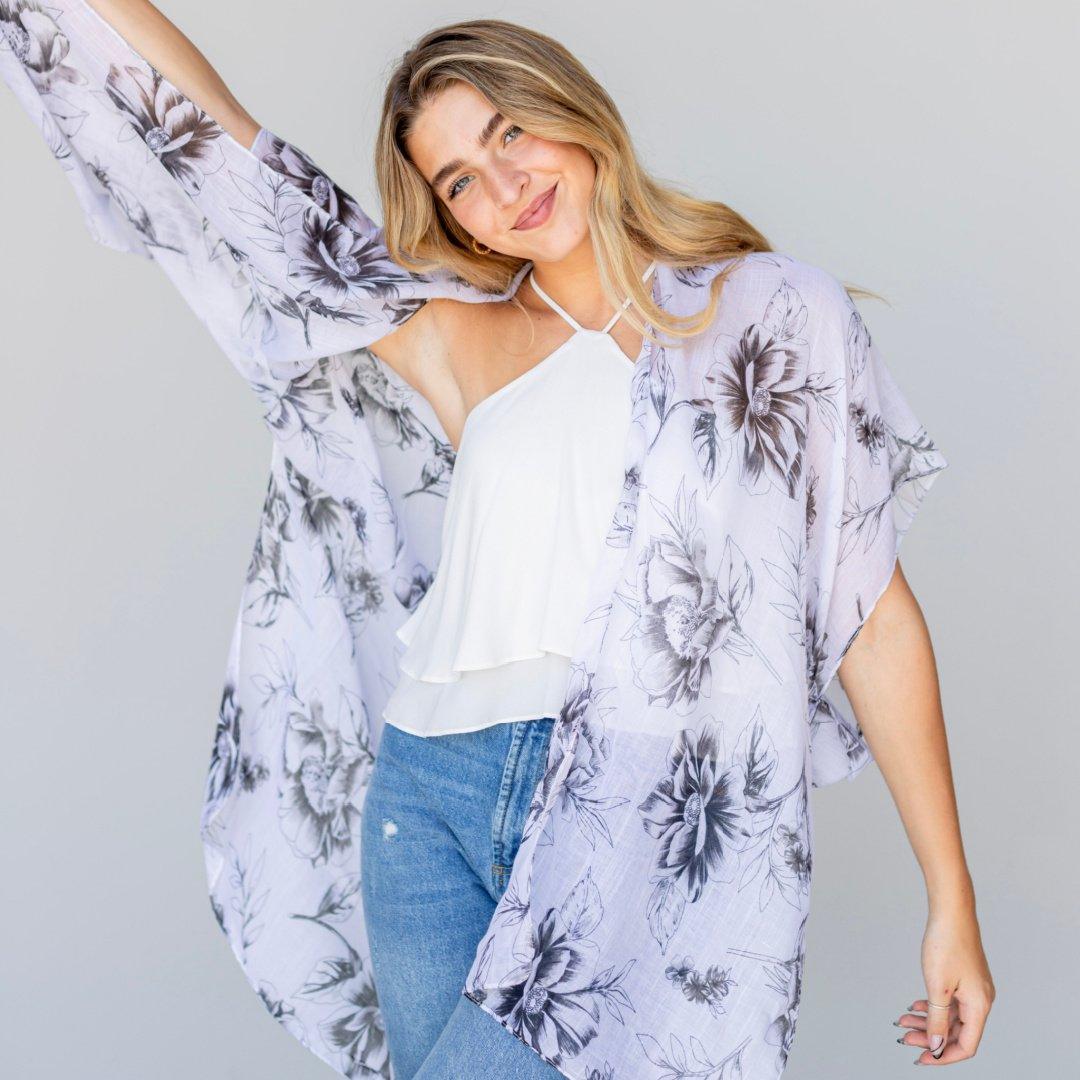 Blooming Floral Kimono - Sorelle Gifts