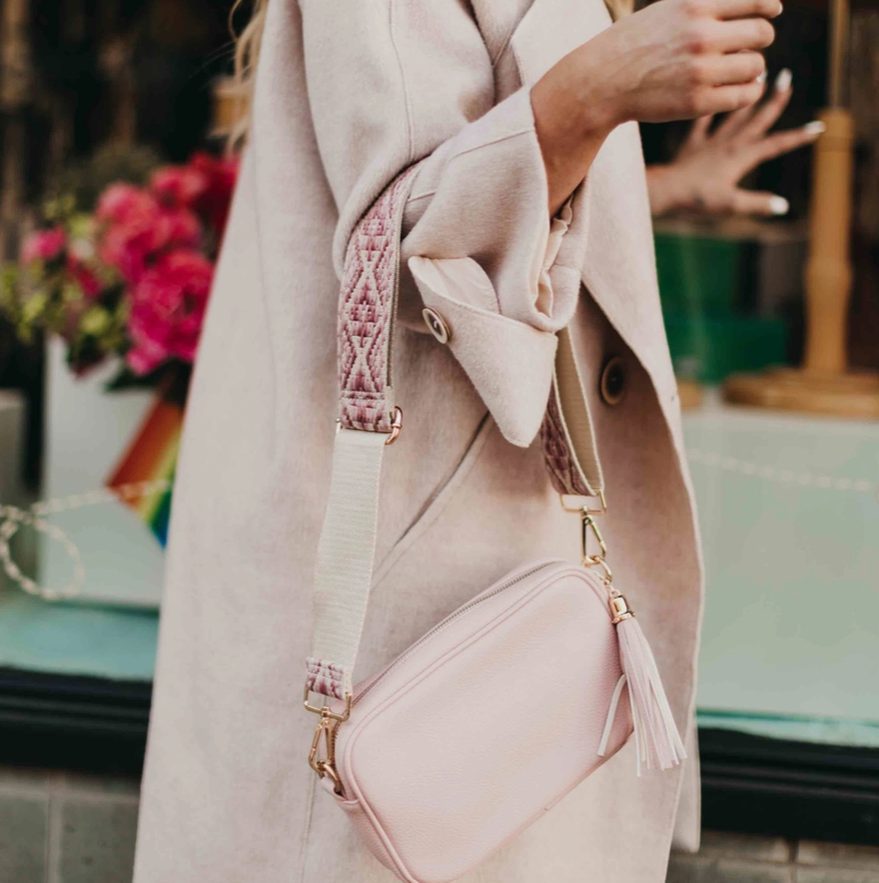 Willow Faux Leather Crossbody Bag Blush Pink