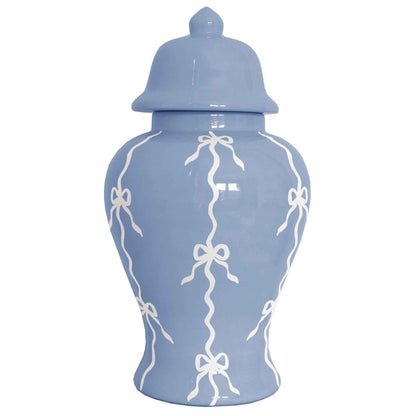 Bow Stripe Ginger Jars in French Blue