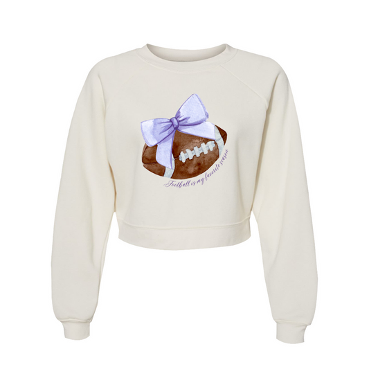 Football Season - Purple Cropped Sweatshirt - Sorelle Gifts