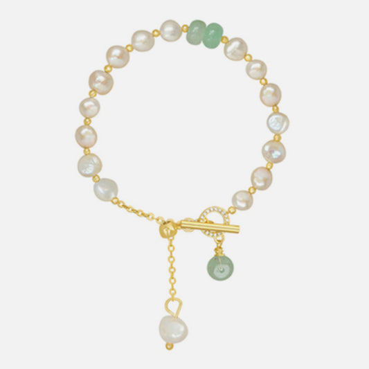 Pearl Green Stone Link Bracelet - Sorelle Gifts
