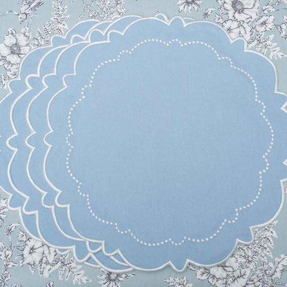 HARMONY BLUE ROUND FABRIC PLACEMAT