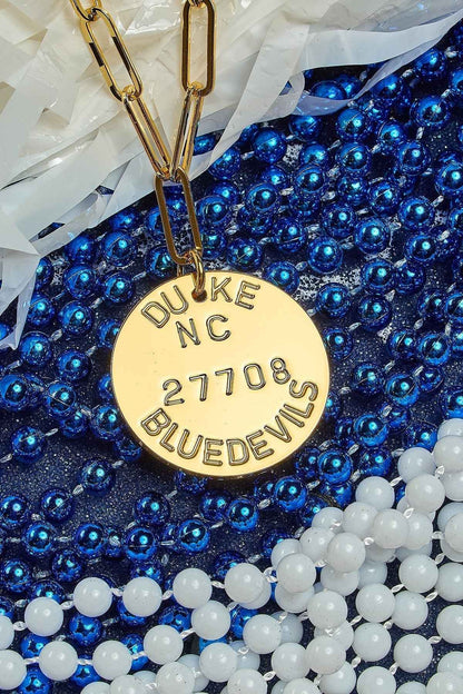 College Tag Charm Necklace - 18k Gold Plated Paper Clip Chain