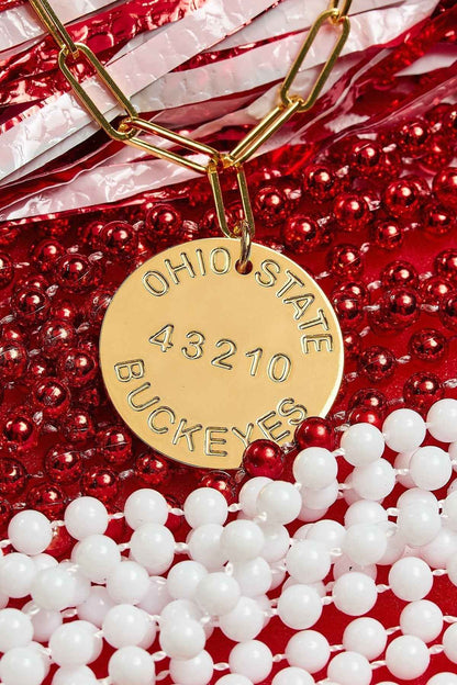 College Tag Charm Necklace - 18k Gold Plated Paper Clip Chain