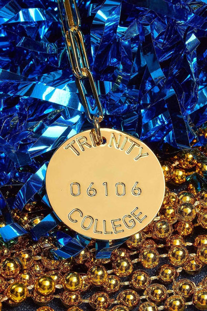 College Tag Charm Necklace - 18k Gold Plated Paper Clip Chain