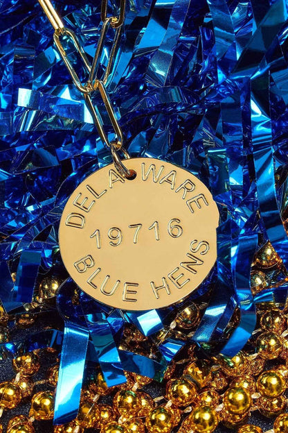 College Tag Charm Necklace - 18k Gold Plated Paper Clip Chain