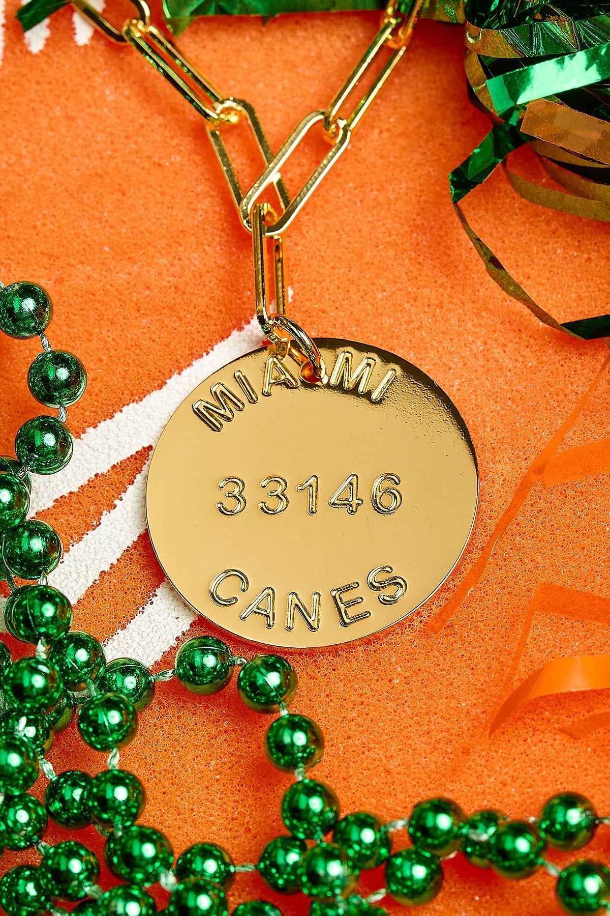 College Tag Charm Necklace - 18k Gold Plated Paper Clip Chain