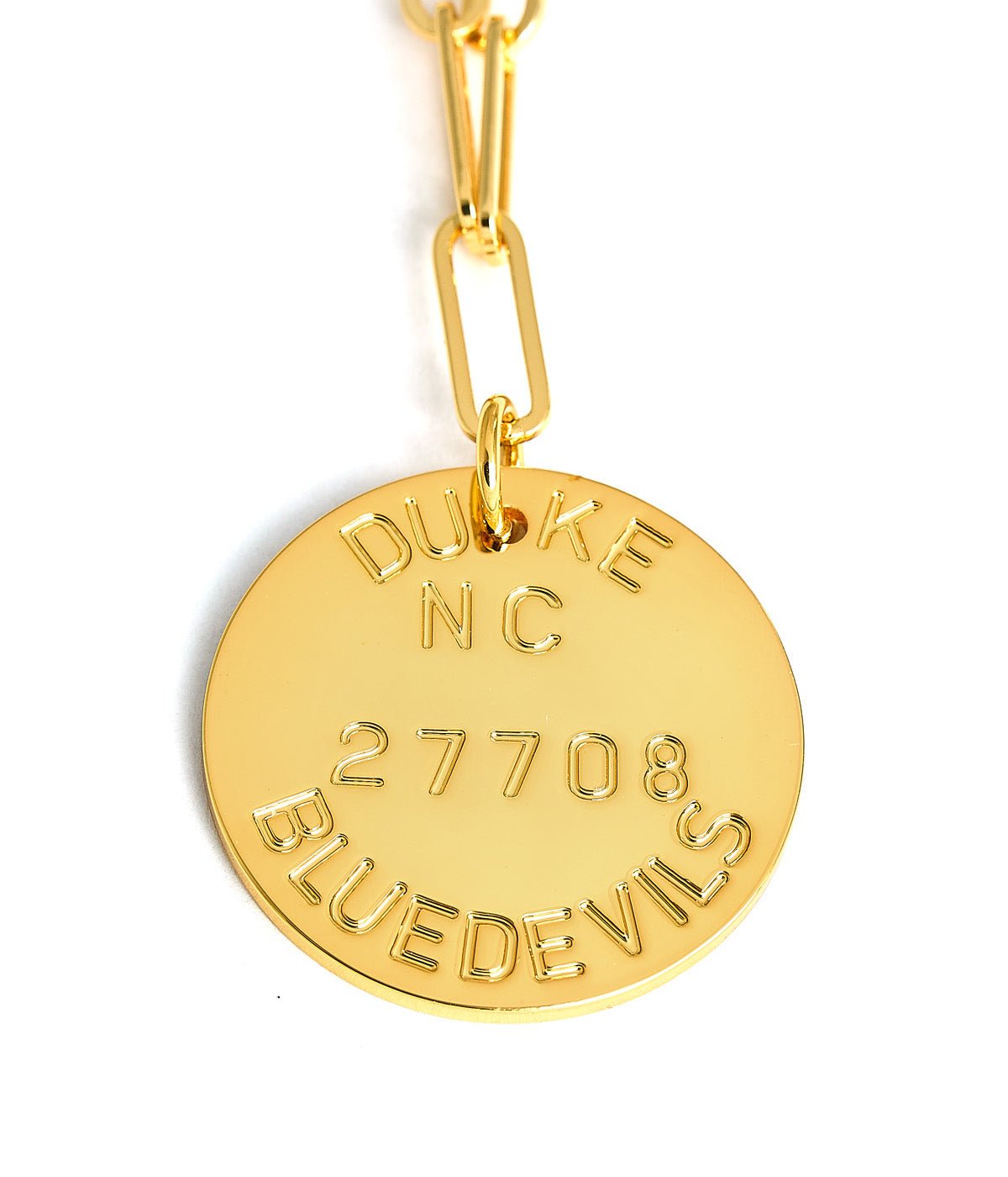 College Tag Charm Necklace - 18k Gold Plated Paper Clip Chain