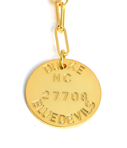 College Tag Charm Necklace - 18k Gold Plated Paper Clip Chain