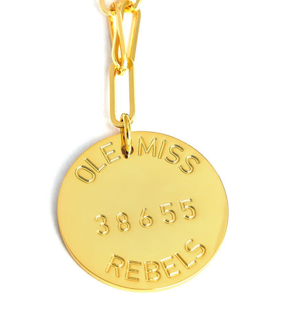 College Tag Charm Necklace - 18k Gold Plated Paper Clip Chain