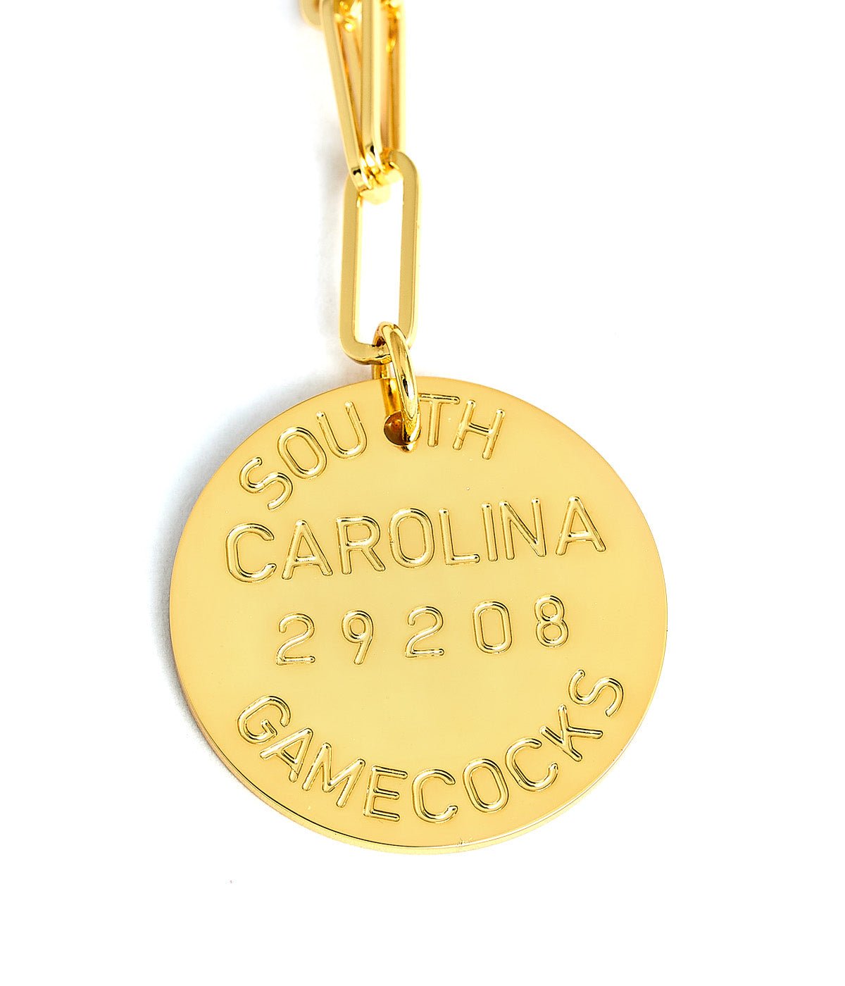 College Tag Charm Necklace - 18k Gold Plated Paper Clip Chain