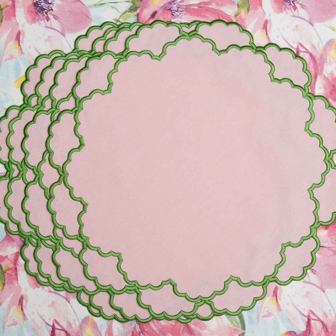 CRESSIDA LIGHT PINK ROUND FABRIC PLACEMAT