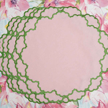 CRESSIDA LIGHT PINK ROUND FABRIC PLACEMAT
