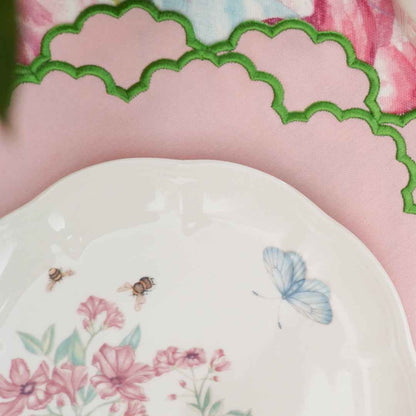 CRESSIDA LIGHT PINK ROUND FABRIC PLACEMAT