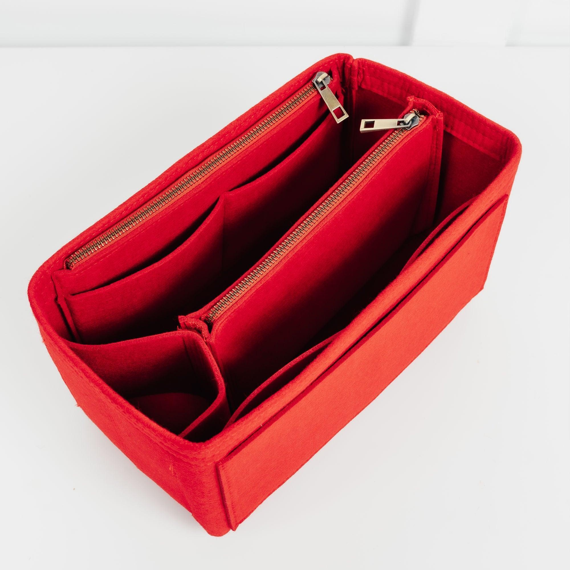 KESOIL Purse Organizer Insert for Handbags Tote Bag on The Go GM 40 Handbags Tote Bag Felt Insert with Zipper Bag (Red, GM, XL)