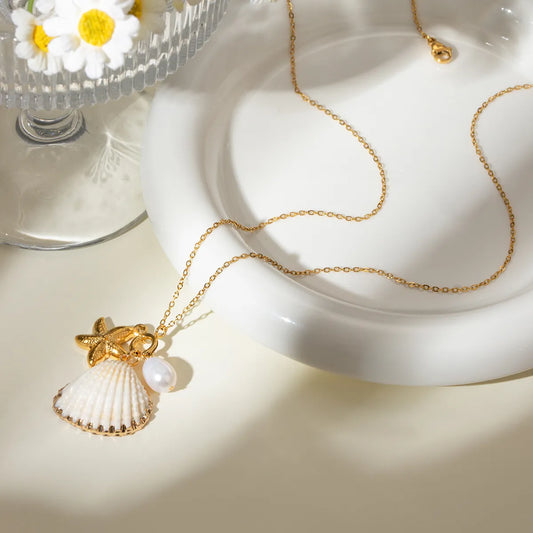 Seas the Day Pearl Shell Necklace - Sorelle Gifts