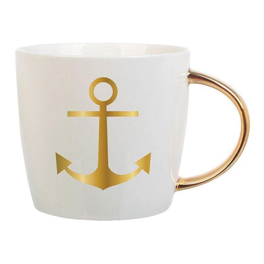 Gold Anchor Coffee Mug - Sorelle Gifts