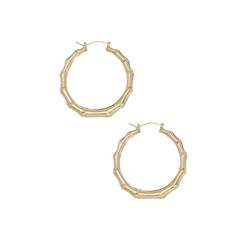 Gold Bamboo Hoop Earrings - Sorelle Gifts