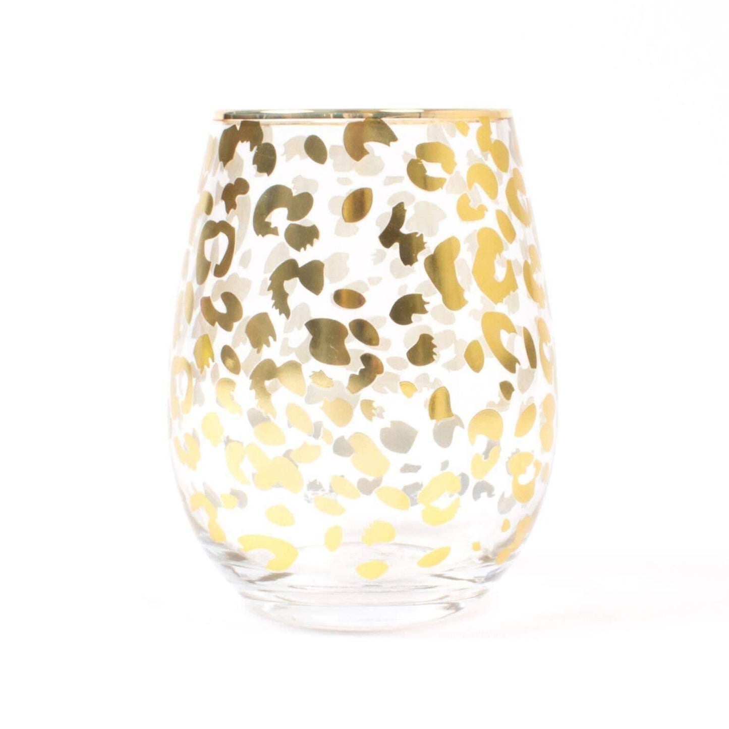 Gold Leopard 20oz Stemless Wine Glass - Sorelle Gifts