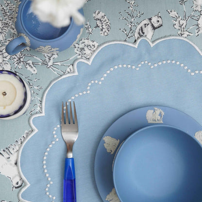 HARMONY BLUE ROUND FABRIC PLACEMAT