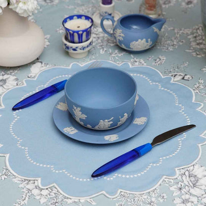 HARMONY BLUE ROUND FABRIC PLACEMAT