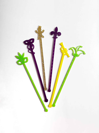 Mardi Gras Stir Stick Set