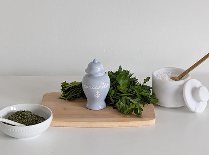 Chinoiserie Spice Jar Set 4 - onion, paprika, celery, sage, pepper, & coriander