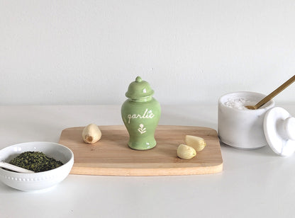 Chinoiserie Spice Jar Set 3 - mustard, parsley, marjoram, garlic, clove, and dill