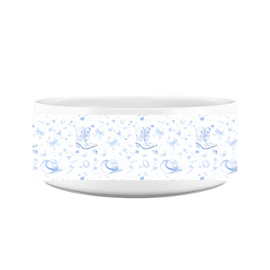 Tailored for Tails: Chinoiserie Cowgirl Pet Bowls