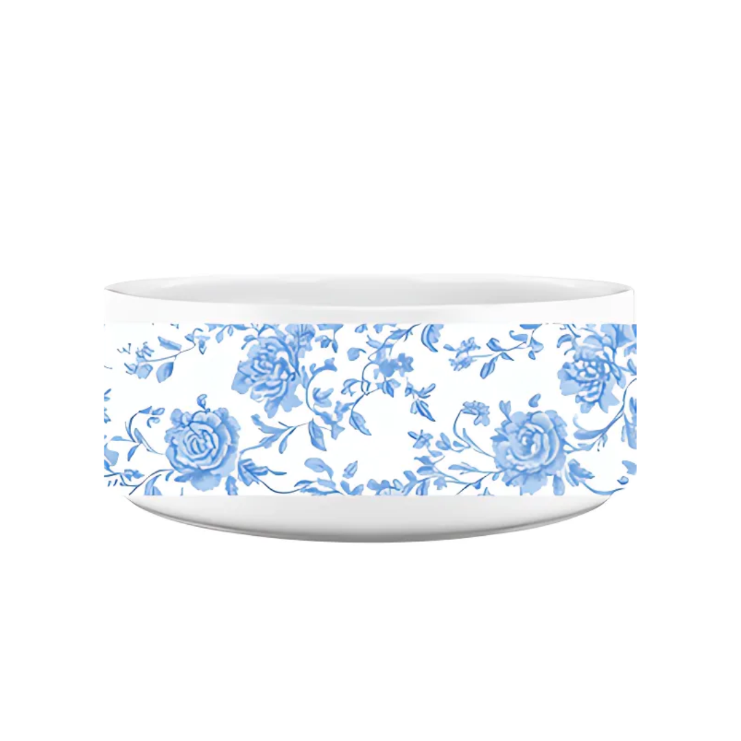 Toile Treasures: Tailored for Tails Pet Bowls