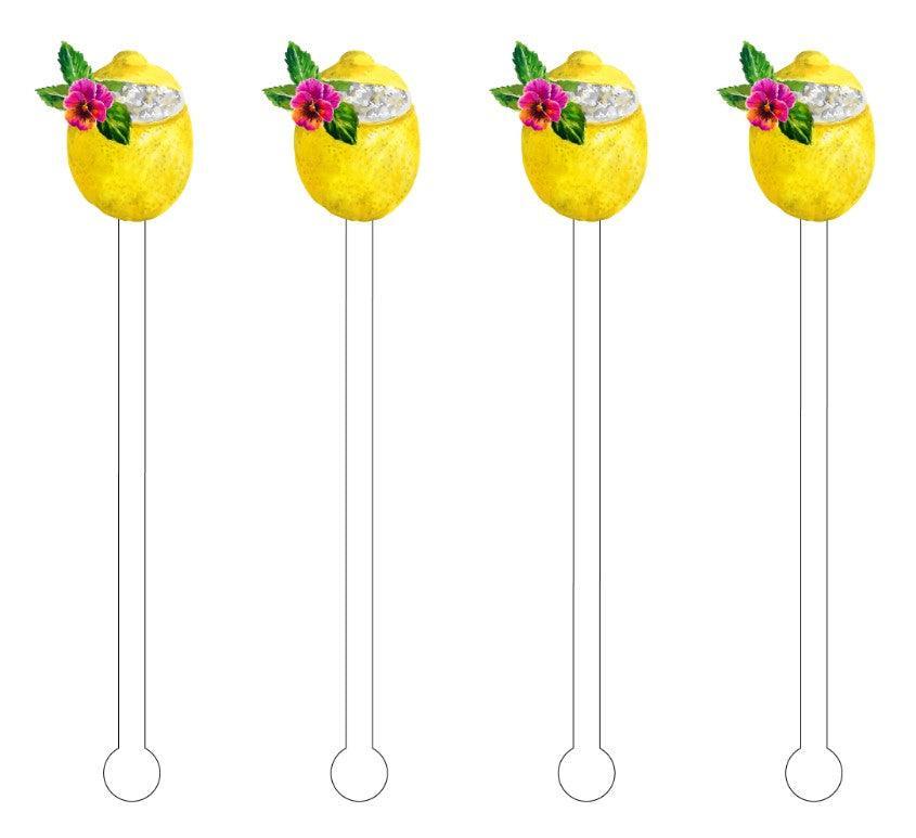 Lemon Quencher Acrylic Stir Sticks - Sorelle Gifts