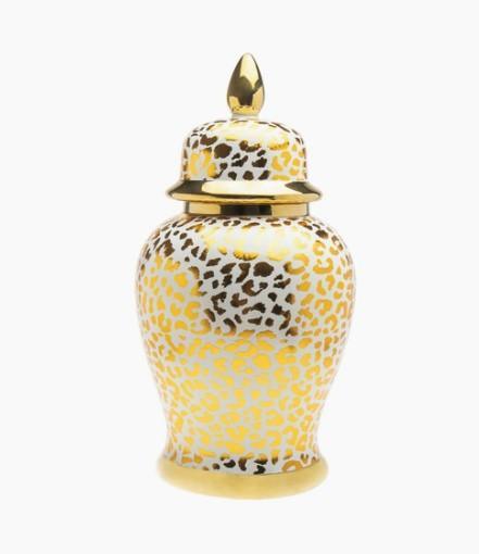 Leopard Print Ginger Jar - Two Sizes - Sorelle Gifts