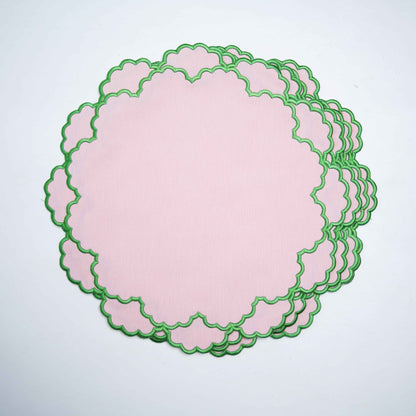CRESSIDA LIGHT PINK ROUND FABRIC PLACEMAT