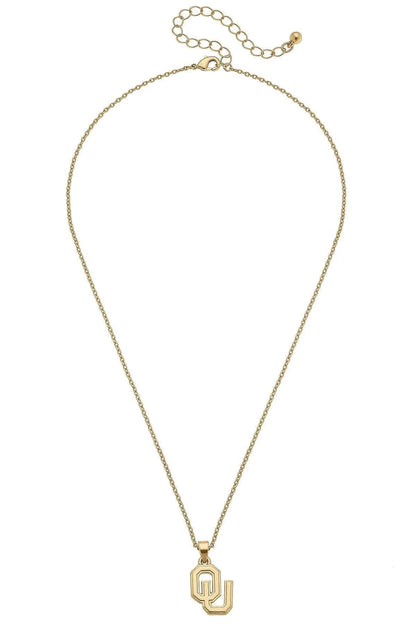 Oklahoma Sooners 24K Gold Plated Pendant Necklace