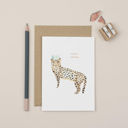 Party Animal Cheetah Greetings Card - Sorelle Gifts