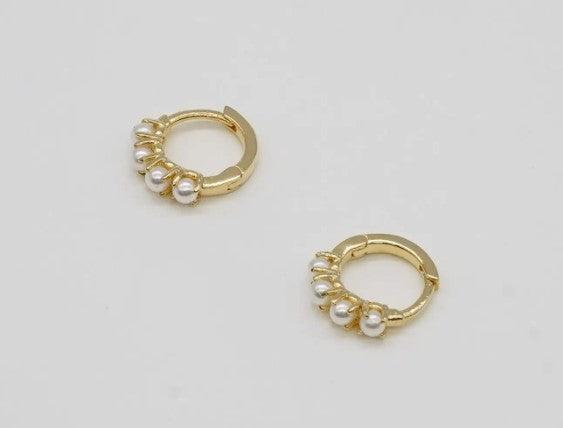 Pearl Huggie Earrings - Sorelle Gifts