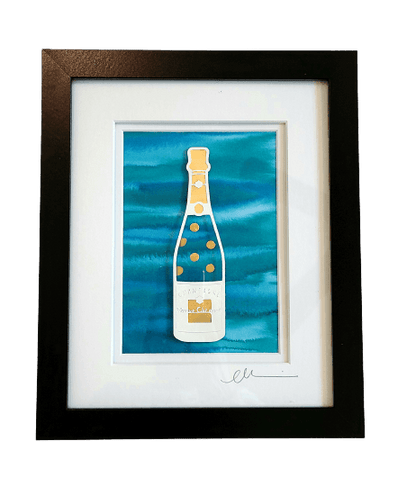 Pop the Bubbly Custom Framed 8" x 10" Champagne Art - Sorelle Gifts