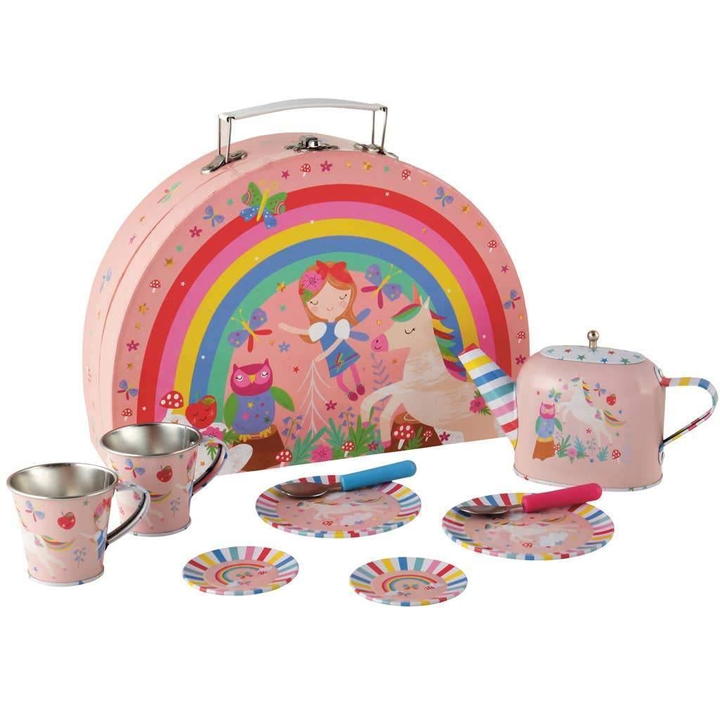 Rainbow Fairy Tin Tea Set in Semi Circle Foiled Case - Sorelle Gifts