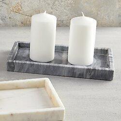 Grey Rectangle Marble Tray - Sorelle Gifts