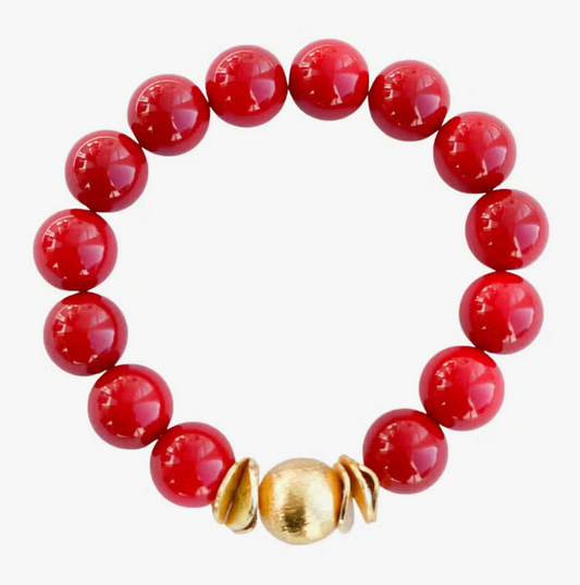 Candace Beaded Bracelet - Red